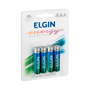 Pilha Alcalina AAA Elgin Cartela com 4 Unidades Lr03