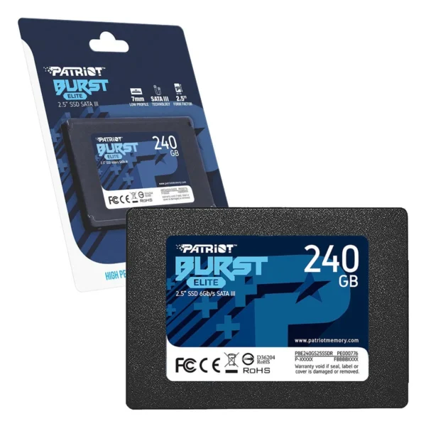 Ssd Patriot Burst Elite 240gb Sata3 2,5 7mm Leitura 450mb/S Gravacao 320mb/S