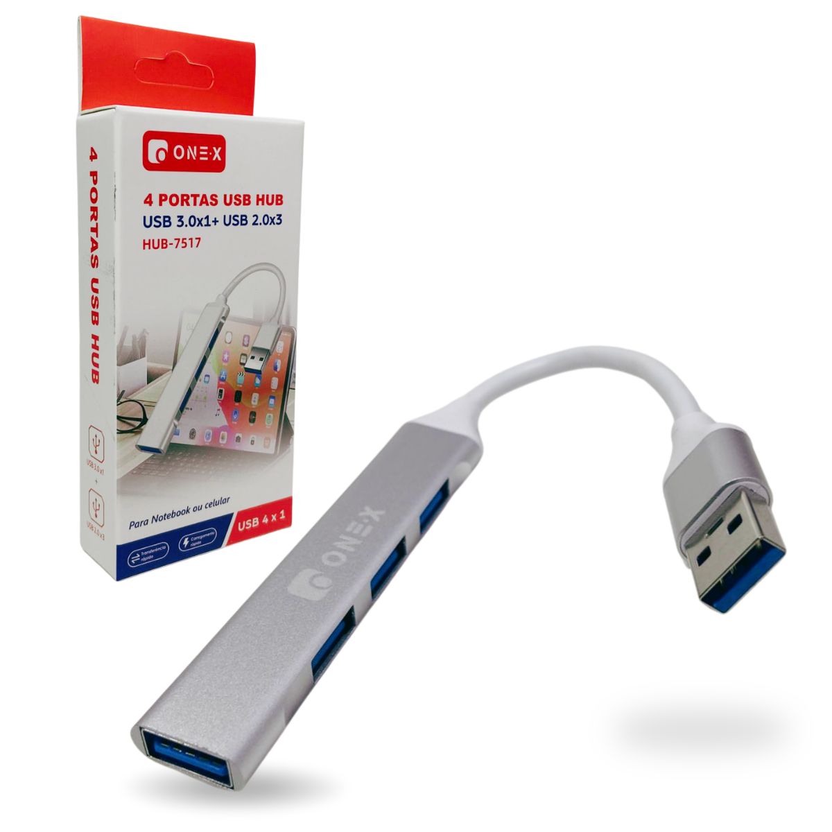 HUB USB 4USB C/3 PORTAS USB 2.0 / 1 USB 3.0 ONE-X HUB-7517