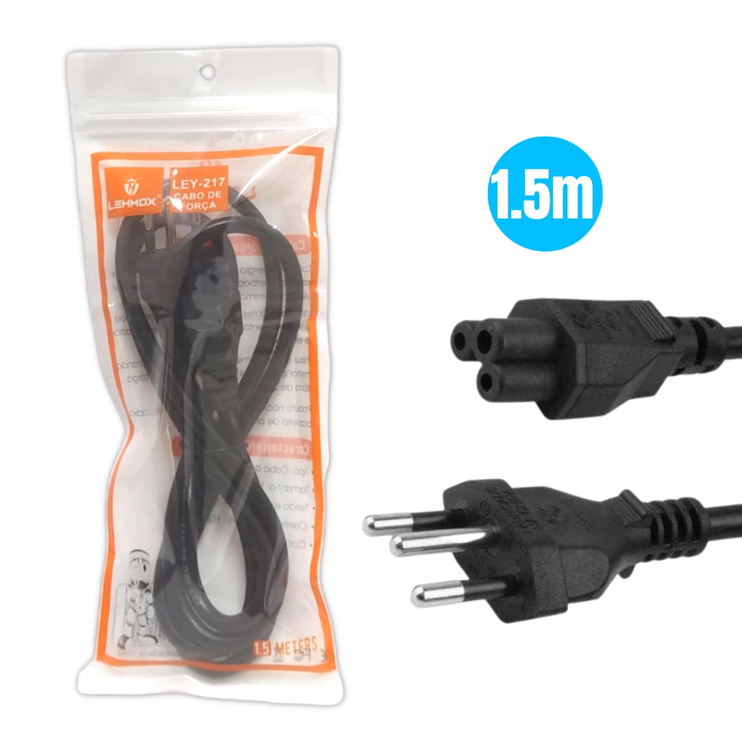 CABO DE FORCA TRIPOLAR (MICKEY) LEHMOX 1.5M (3X075MM) 10A 250V