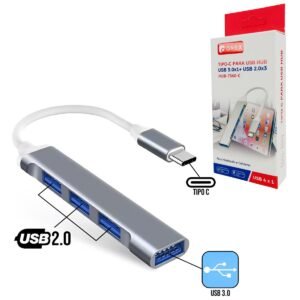 HUB TIPO C 4USB C/3 PORTAS USB 2.0 / 1 USB 3.0