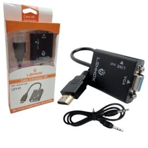 CABO ADAPTADOR CONVERSOR HDMI X VGA SAIDA DE AUDIO P2
